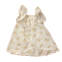 Rachel Zoe Butterfly Dress Girls Size 3T White Gold Flutter Sleeve - $17.00