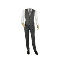 Men's Apollo King 3 piece Vested Business Suit Vested SL203 Gray Textured image 7