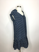 Joie Knee Length Polka Dot Ruffle  Dress Size X-Small Navy Blue Sleeveless - £19.75 GBP