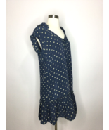 Joie Knee Length Polka Dot Ruffle  Dress Size X-Small Navy Blue Sleeveless - £19.82 GBP