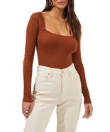 MSRP $88 ASTR the Label Celine Long Sleeve Bodysuit in Ginger Orange Siz... - £18.14 GBP