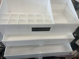 White Acrylic  Drawer Cosmetic jewelry organizer Dose of Roses Beverly H... - $50.71 CAD