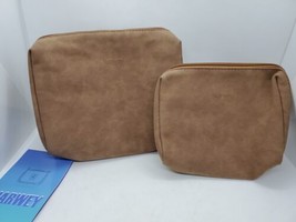 Narwey Faux Leather Toiletry Bag Set Brown set of 2  - £9.38 GBP