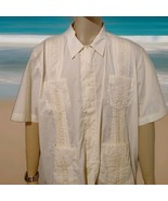 TropiCool Embroidered  Shirt Down  Yellow Size 3XL RG - $408.83 MXN