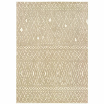 2&#39; X 3&#39; Sand And Ivory Geometric Power Loom Stain Resistant Area Rug - $88.06