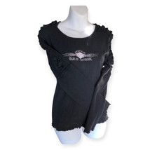 Harley-Davidson Women Black Long Sleeve American Graphic Pullover Shirt ... - $19.77