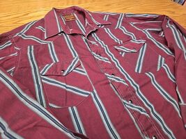 Rustler X-Long Tails Vtg 70's 80's Pearl Snap Shirt Mens Sz 16.5 34/35 W... - $23.76