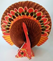 Vintage Thanksgiving Decor Turkey Centerpiece HoneyComb Pop-Up Decoration Paper - £19.33 GBP