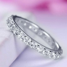 1 CT FULL Eternity Band Moissanite Diamond Engagement Wedding Ring Solid Silver - £73.34 GBP
