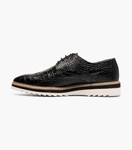 25725-001 Stacy Adams Alario Wingtip Oxford Croco Leather Shoes Black image 5