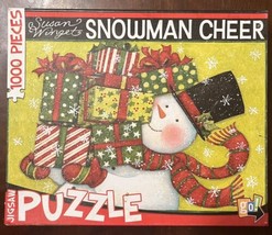 Susan Winget “Snowman Cheer” 1000 Pc Christmas Jigsaw Puzzle 29&#39;&#39; x 19&#39;&#39;... - $14.96