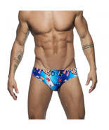 Men&#39;s Quick-Dry Low-Rise Swim Briefs – Stylish Printed Bikini Swimwear - £18.31 GBP