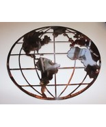 Metal Art World Globe Map Copper/Bronze Metal Wall Art Decor 16&quot; - $666.92 MXN
