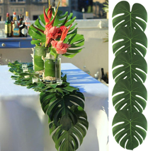 Artificial Tropical Palm Leaves 14&quot;, 48PCS Extra Large Safari Leaves Monstera Fa - £22.90 GBP