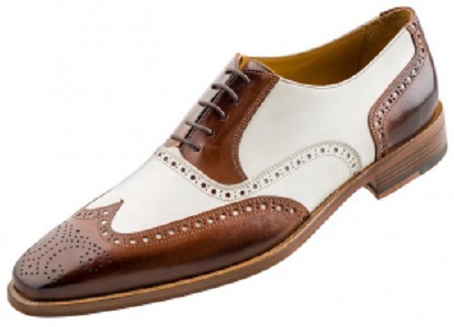 New Men Spectator Shoes, Men brogue wingtip Brown And White Formal Dress Shoes