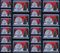 20 American Silver Eagle Frosty Case Snaplock Coin Holder Christmas Tree... - £39.28 GBP