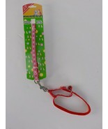 LP ITALY LEASH AND ADJUSTABLE COLLAR PINK FLORAL RED BELL DOG CAT PUPPY ... - £7.98 GBP