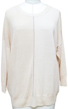 PESERICO Top Sweater Knit Shirt 3/4 Sleeve Light Tan Metallic Silver Studs Sz 46 - £181.59 GBP