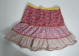 American Eagle Outfitters Womens Skirt Sz 10 Pink Floral Tiered Zip Knee... - $14.99