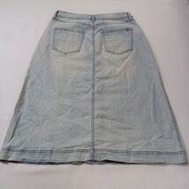 Buffalo David Bitton Women's Blue Cotton Blend Denim Distressed Skirt Size 29 image 2