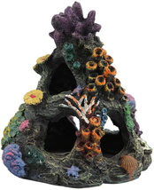 Coral Aquarium Decoration Fish Tank Resin Rock Mountain Cave Ornaments Betta NEW - £12.65 GBP