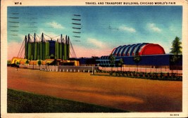 1933 Chicago World&#39;s Fair Postcard - Travel &amp; Transport Building BK47 - £3.77 GBP