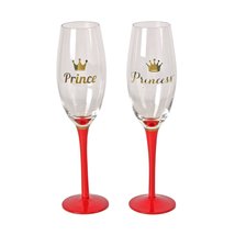 Lasting Memories&#39; Set of 2 Champagne Flutes Prince And Princess - W69150 - £18.81 GBP