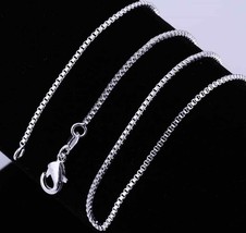 Sterling Silver 1.2mm BOX Chain Necklace 925 Italy 16&quot;, 18&quot;, 20&quot;, 22&quot;, 24&quot; Nice - £6.33 GBP+