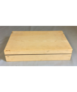 Vintage Wooden Artist Box Storage Natural Unpainted 11.75x7.75x2.5 Inch - £11.95 GBP