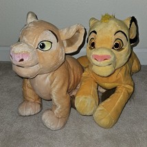 Simba &amp; Nala 2 Lion King Disney Store Parks Plush Lot Stuffed Animal Toy... - £23.31 GBP