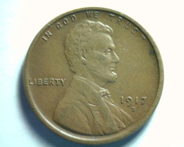 1917-S LINCOLN CENT PENNY EXTRA FINE XF EXTREMELY FINE EF NICE ORIGINAL ... - $13.00