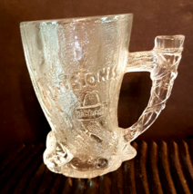 Flintstones Mammoth Mug Clear Textured Glass McDonalds Kids Root Beer Stein 1993 - £7.75 GBP