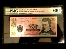 Honduras 20 Lempiras 2003 Banknote World Paper Money UNC - PMG Certified... - $65.00