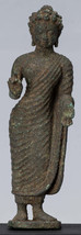 Antigüedad Indonesio Estilo Standing Bronce Javanés Enseñanza Buda - 25cm/25.4cm - £984.18 GBP