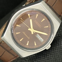 Vintage Seiko Automatic 6349A Japan Mens DAY/DATE Brown Watch 608h-a316670-6 - £31.84 GBP