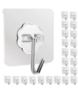 DDMY Adhesive Hooks Wall Hooks, 24 Packs Hooks for Hanging Transparent R... - $22.76