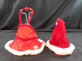 American Girl AG Retired Sugar &amp; Spice Baking Set SANTA HAT &amp; RED APRON ... - $13.86