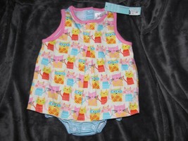 BABY INFANT GIRL ZUTANO TANK SUNSUIT DRESS SKIRTED ROMPER HAPPY CAT 6-9-... - £13.23 GBP