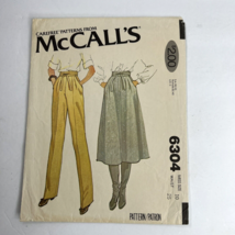 McCalls Sewing Pattern Misses High Waist Pants Skirt Sz 10 Waist 25 Cut ... - $12.99