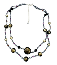 Premier Designs Layered Foiled Glass Bead Necklace - £14.01 GBP