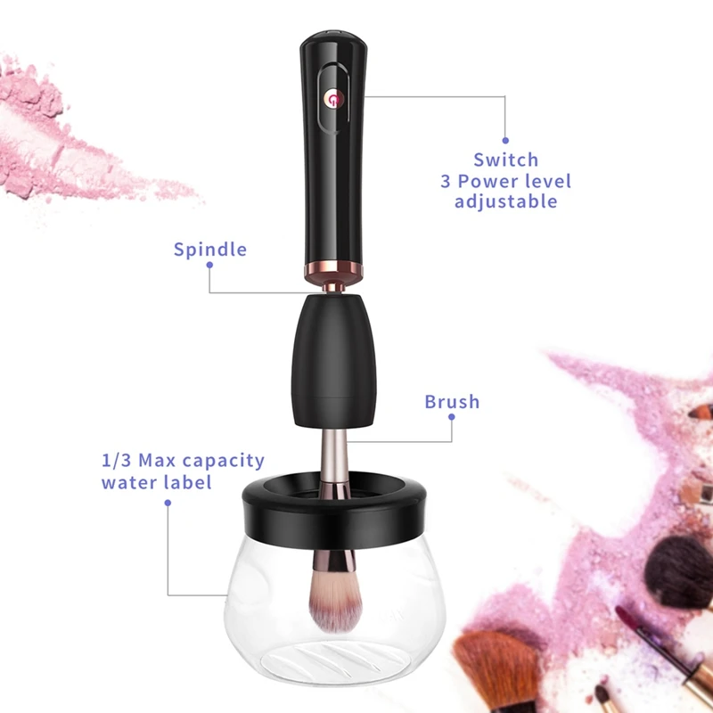 Type C USB Rechargeable Makeup Brush Cleaner Automatic Fast Electric Convenient  - £40.19 GBP