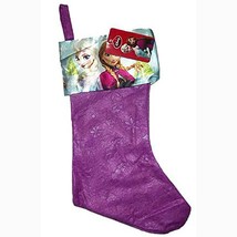 Disney Frozen Christmas Felt Stocking Purple Anna Elsa Olaf 17 Inch Long New - $5.95