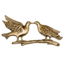 Brass Kissing Doves Applique for Round Cremation Urn, Pewter Also Available - £55.74 GBP