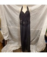 Women&#39;s Black Beaded Long Halter Dress - £155.69 GBP