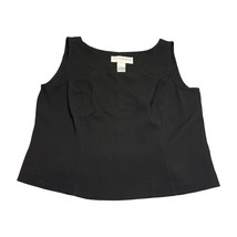 Sag Harbor Tank Top Women&#39;s 14 Black Side Zip Round Neck Sleeveless Pullover - £14.91 GBP