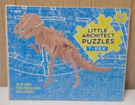 Vibe Essentials Wooden Cutout Little Architect Puzzle T-Rex 3D Design - £7.77 GBP