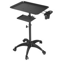 Salon Tray Cart w/ Storage Platform, Aluminum Tattoo Rolling Trolley, Ad... - $78.48