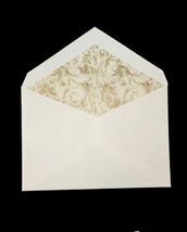 Crane's Vintage Cotton Ecru Stationary Envelopes Gold Leaf Lined Lot X 12 - $23.76