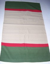 VINTAGE Cotton Dyed Area Rug Carpet Textile Red Green Wheat 56&quot; L X 34 3/4&quot; - £39.03 GBP