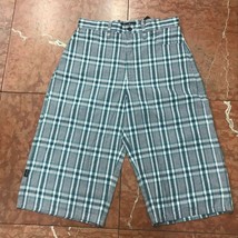 Men&#39;s Sean John Plaid Grey | Turquoise | White Casual Shorts NWT - $98.00